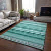 Piper Looms Mayfield Stripes AMF529 Aqua Machine Washable Area Rug Lifestyle Image Feature