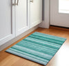 Piper Looms Mayfield Stripes AMF529 Aqua Machine Washable Area Rug Scatter Lifestyle Image Feature
