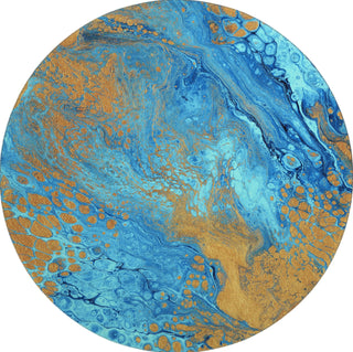 Piper Looms Mayfield Abstract AMF53 Cobalt Machine Washable Area Rug Round Main Image