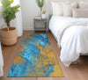 Piper Looms Mayfield Abstract AMF53 Cobalt Machine Washable Area Rug Runner Lifestyle Image Feature