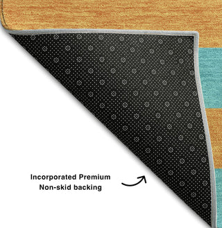 Piper Looms Mayfield Stripes AMF530 Aqua Machine Washable Area Rug Backing Image