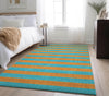 Piper Looms Mayfield Stripes AMF530 Aqua Machine Washable Area Rug Lifestyle Image Feature