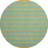 Piper Looms Mayfield Stripes AMF530 Aqua Machine Washable Area Rug Round Main Image