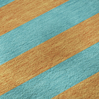 Piper Looms Mayfield Stripes AMF530 Aqua Machine Washable Area Rug Swatch Image