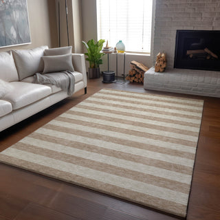 Piper Looms Mayfield Stripes AMF530 Beige Machine Washable Area Rug Lifestyle Image Feature