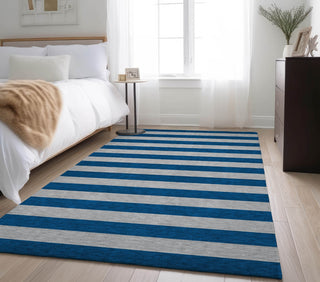 Piper Looms Mayfield Stripes AMF530 Blue Machine Washable Area Rug Lifestyle Image Feature
