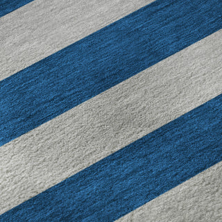 Piper Looms Mayfield Stripes AMF530 Blue Machine Washable Area Rug Swatch Image