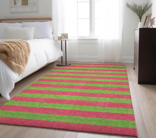 Piper Looms Mayfield Stripes AMF530 Blush Machine Washable Area Rug Lifestyle Image Feature