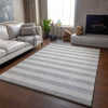 Piper Looms Mayfield Stripes AMF530 Pewter Machine Washable Area Rug Lifestyle Image Feature