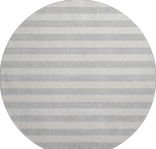 Piper Looms Mayfield Stripes AMF530 Pewter Machine Washable Area Rug Round Main Image