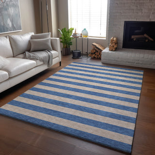 Piper Looms Mayfield Stripes AMF530 Tan Machine Washable Area Rug Lifestyle Image Feature