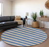 Piper Looms Mayfield Stripes AMF530 Tan Machine Washable Area Rug Round Lifestyle Image Feature