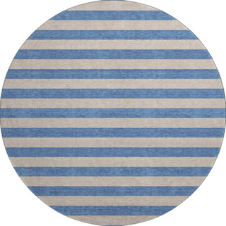 Piper Looms Mayfield Stripes AMF530 Tan Machine Washable Area Rug Round Main Image