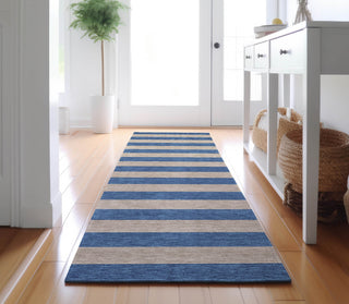 Piper Looms Mayfield Stripes AMF530 Tan Machine Washable Area Rug Runner Lifestyle Image Feature