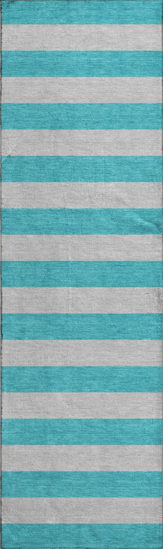 Piper Looms Mayfield Stripes AMF530 Turquoise Machine Washable Area Rug Runner Main Image