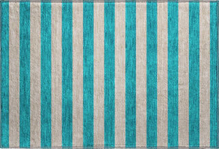 Piper Looms Mayfield Stripes AMF530 Turquoise Machine Washable Area Rug Scatter Main Image
