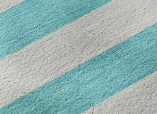Piper Looms Mayfield Stripes AMF530 Turquoise Machine Washable Area Rug Swatch Image