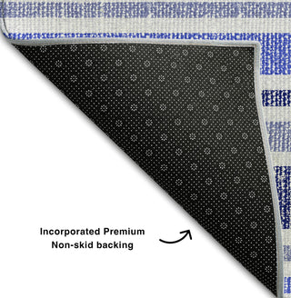 Piper Looms Mayfield Stripes AMF531 Blue Machine Washable Area Rug Backing Image