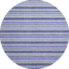 Piper Looms Mayfield Stripes AMF531 Blue Machine Washable Area Rug Round Main Image