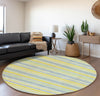 Piper Looms Mayfield Stripes AMF531 Denim Machine Washable Area Rug Round Lifestyle Image Feature