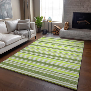 Piper Looms Mayfield Stripes AMF531 Fern Machine Washable Area Rug Lifestyle Image Feature