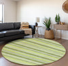 Piper Looms Mayfield Stripes AMF531 Fern Machine Washable Area Rug Round Lifestyle Image Feature