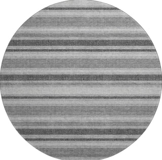 Piper Looms Mayfield Stripes AMF531 Gray Machine Washable Area Rug Round Main Image