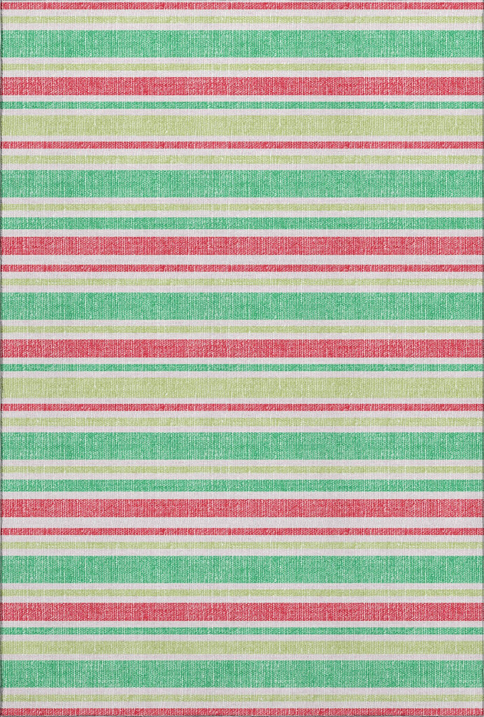 Piper Looms Mayfield Stripes AMF531 Green Machine Washable Area Rug main image