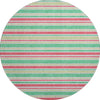 Piper Looms Mayfield Stripes AMF531 Green Machine Washable Area Rug Round Main Image