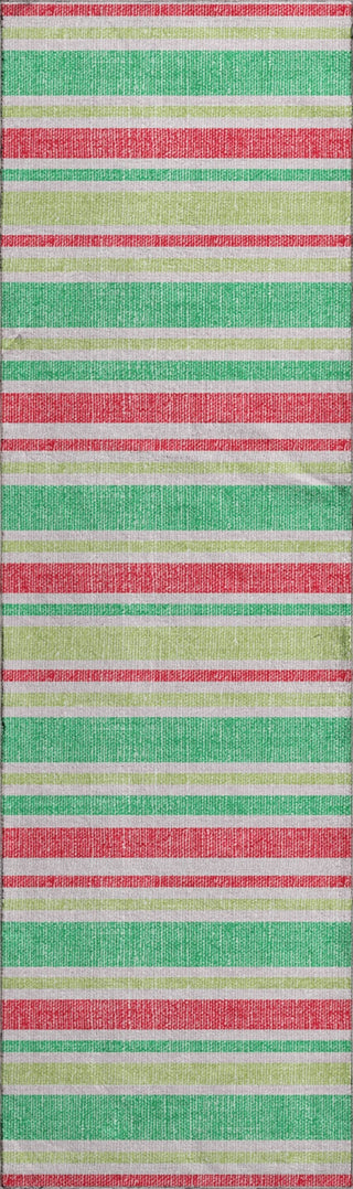 Piper Looms Mayfield Stripes AMF531 Green Machine Washable Area Rug Runner Main Image