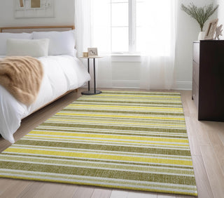 Piper Looms Mayfield Stripes AMF531 Khaki Machine Washable Area Rug Lifestyle Image Feature