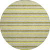 Piper Looms Mayfield Stripes AMF531 Khaki Machine Washable Area Rug Round Main Image