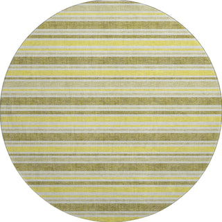 Piper Looms Mayfield Stripes AMF531 Khaki Machine Washable Area Rug Round Main Image