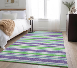 Piper Looms Mayfield Stripes AMF531 Lime Machine Washable Area Rug Lifestyle Image Feature
