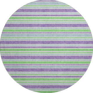 Piper Looms Mayfield Stripes AMF531 Lime Machine Washable Area Rug Round Main Image