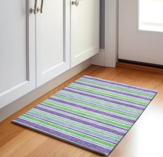 Piper Looms Mayfield Stripes AMF531 Lime Machine Washable Area Rug Scatter Lifestyle Image Feature