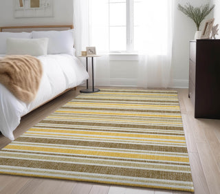 Piper Looms Mayfield Stripes AMF531 Mocha Machine Washable Area Rug Lifestyle Image Feature