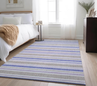 Piper Looms Mayfield Stripes AMF531 Navy Machine Washable Area Rug Lifestyle Image Feature