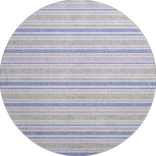 Piper Looms Mayfield Stripes AMF531 Navy Machine Washable Area Rug Round Main Image