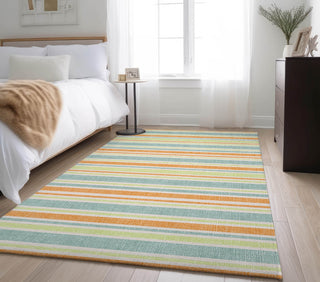 Piper Looms Mayfield Stripes AMF531 Orange Machine Washable Area Rug Lifestyle Image Feature