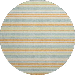 Piper Looms Mayfield Stripes AMF531 Orange Machine Washable Area Rug Round Main Image