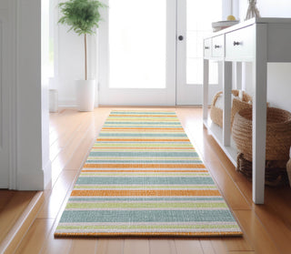 Piper Looms Mayfield Stripes AMF531 Orange Machine Washable Area Rug Runner Lifestyle Image Feature
