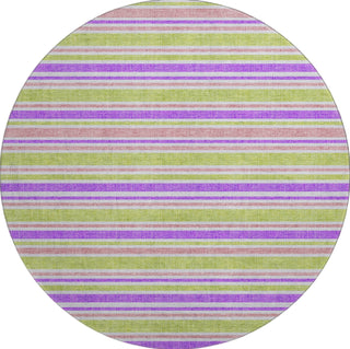 Piper Looms Mayfield Stripes AMF531 Purple Machine Washable Area Rug Round Main Image
