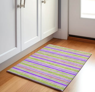 Piper Looms Mayfield Stripes AMF531 Purple Machine Washable Area Rug Scatter Lifestyle Image Feature