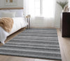 Piper Looms Mayfield Stripes AMF531 Silver Machine Washable Area Rug Lifestyle Image Feature