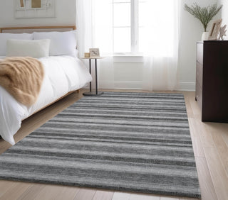 Piper Looms Mayfield Stripes AMF531 Silver Machine Washable Area Rug Lifestyle Image Feature