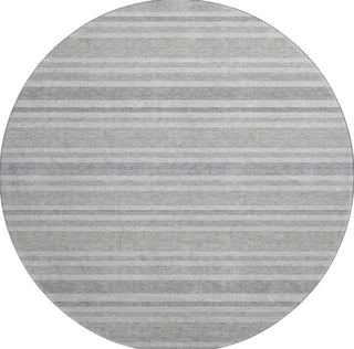 Piper Looms Mayfield Stripes AMF531 Silver Machine Washable Area Rug Round Main Image