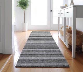 Piper Looms Mayfield Stripes AMF531 Silver Machine Washable Area Rug Runner Lifestyle Image Feature