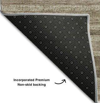 Piper Looms Mayfield Stripes AMF531 Taupe Machine Washable Area Rug Backing Image