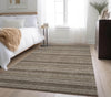 Piper Looms Mayfield Stripes AMF531 Taupe Machine Washable Area Rug Lifestyle Image Feature